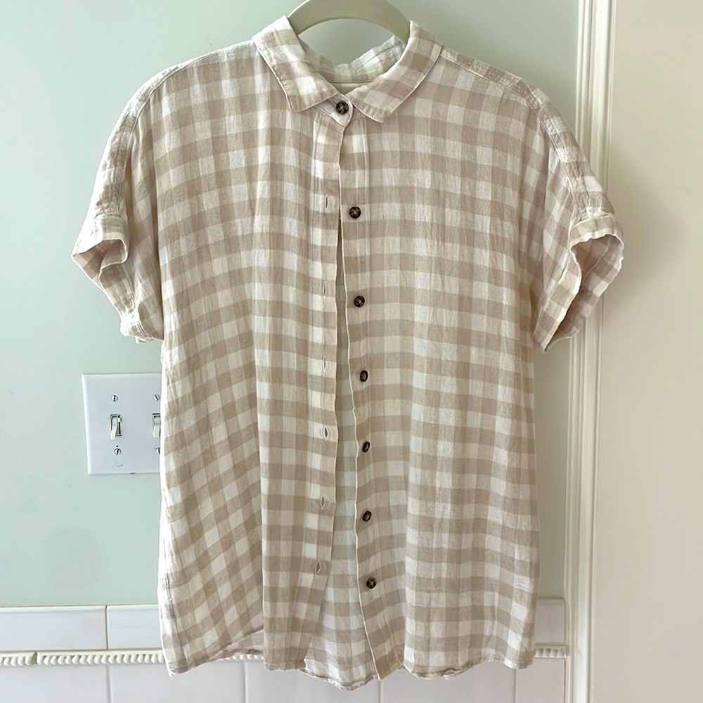 Marine Layer women’s gingham button top